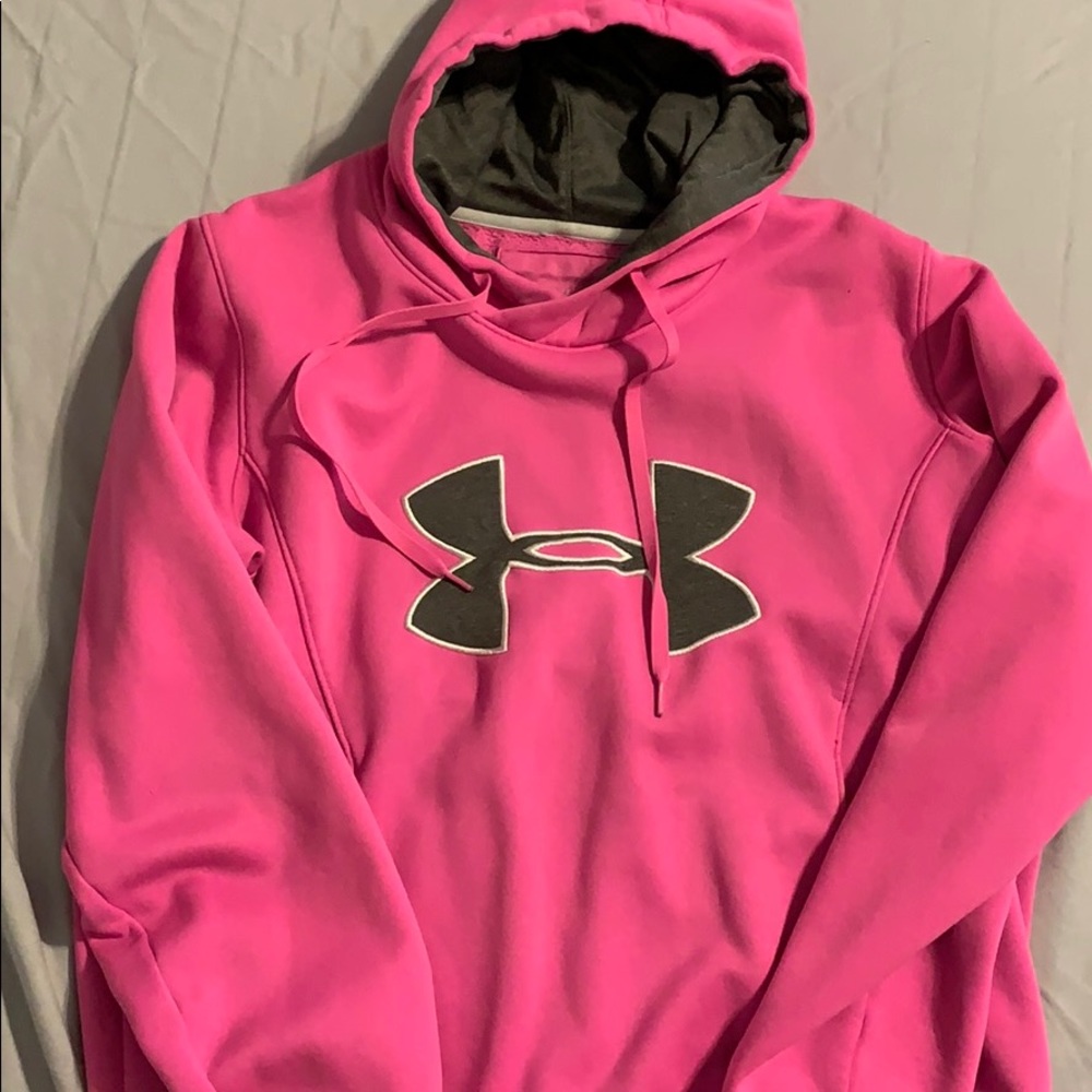 Pink and gray UA hoodie